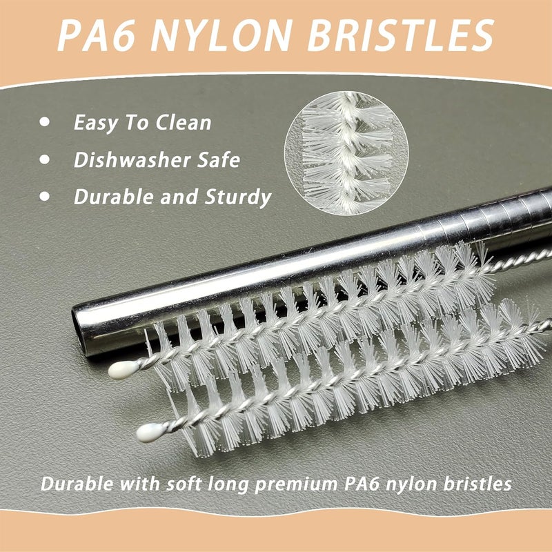 CIDYAUST 2Pcs Straw Cleaner,Straw Cleaner Brush for Metal/Glass/Silicone Straws,Reusable Straw Brush Cleaner with Nylon Bristles,Stanley Straw Cleaner Brush for Baby Bottles,Keyboard and Hummingbird Feeder. - Image 5
